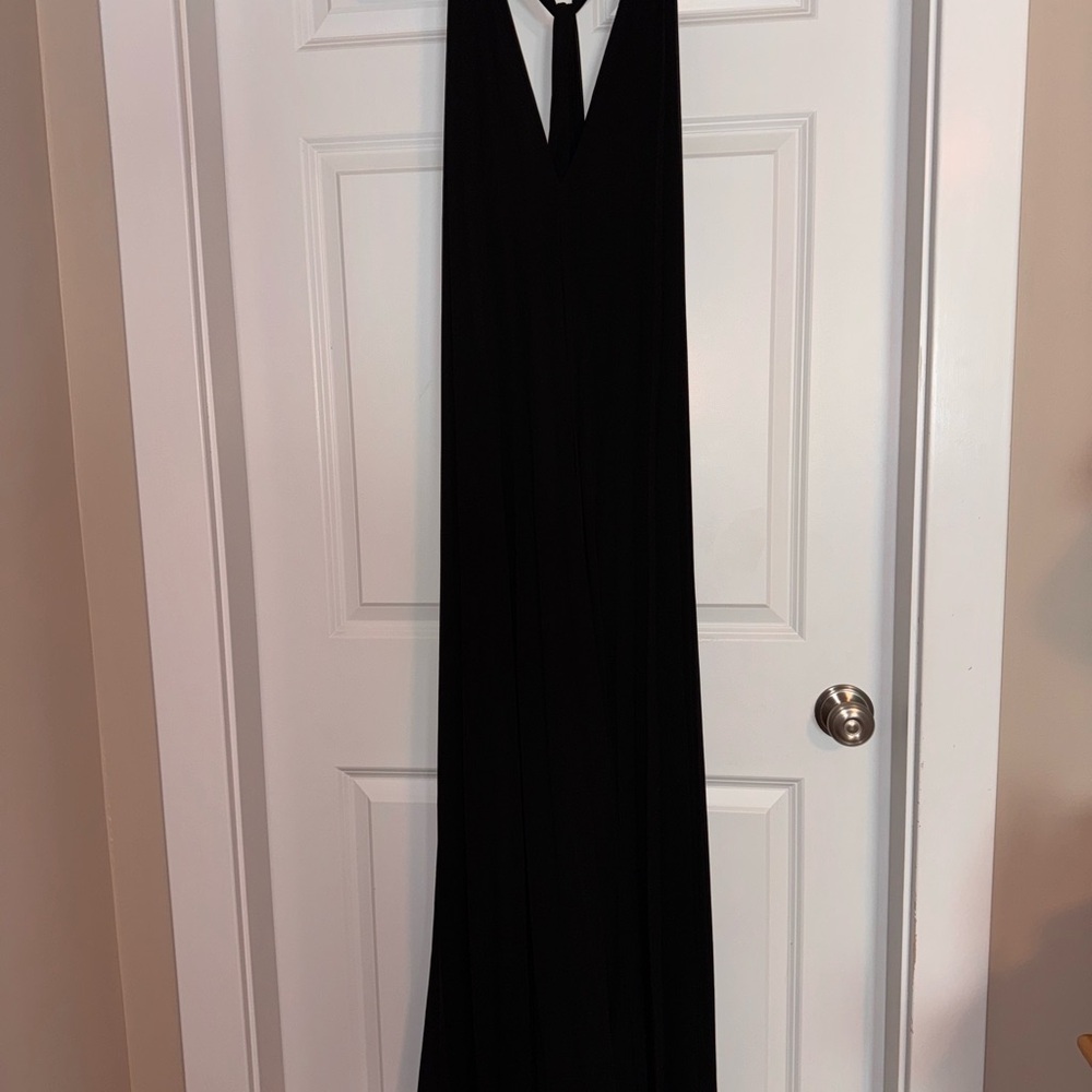 Banana Republic Black Halter Maxi Gown